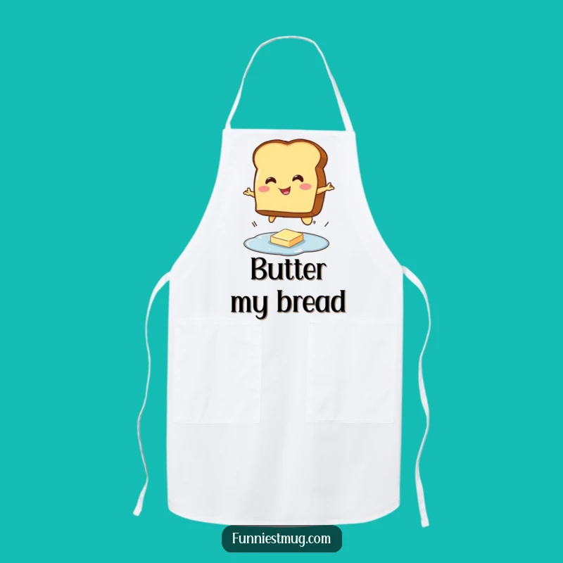 Funny Toast Jumping Butter Apron: Chef Up Laughs in the Kitchen with this Design