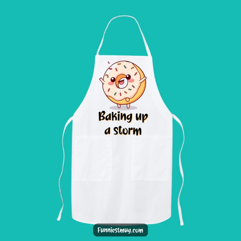 Funny Donut Cartwheel Apron - Sprinkled Character Wear for Sweet Kitchen Fun