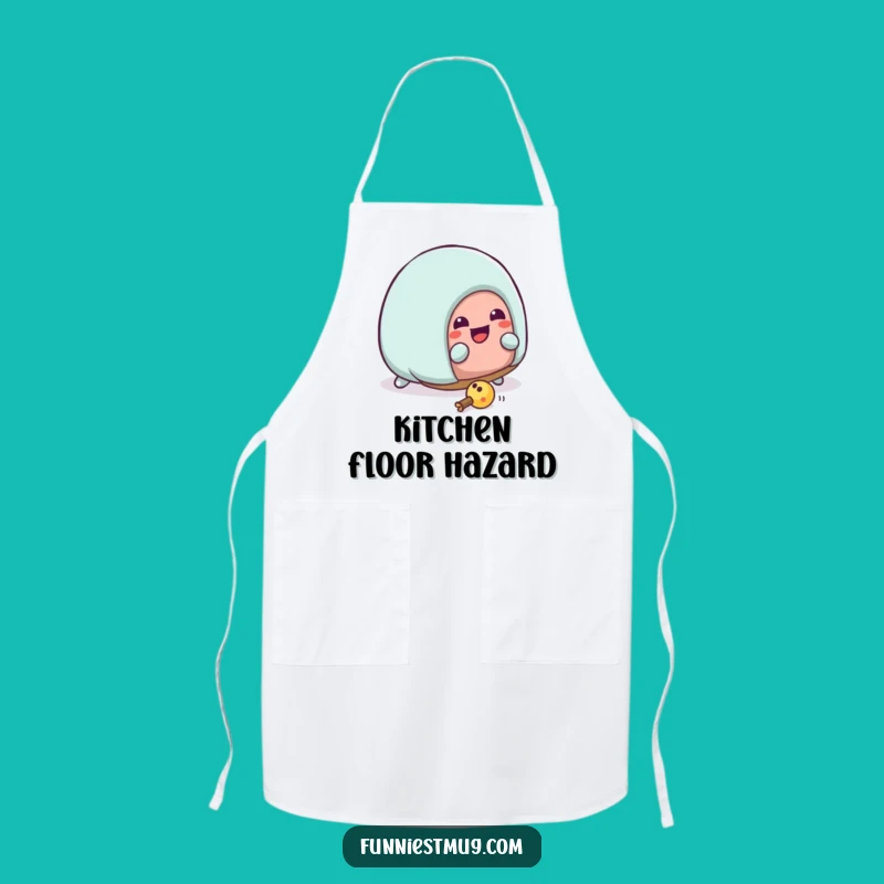 Funny Kawaii Slipper Tripping Apron: Cook Up Laughs with House Humor