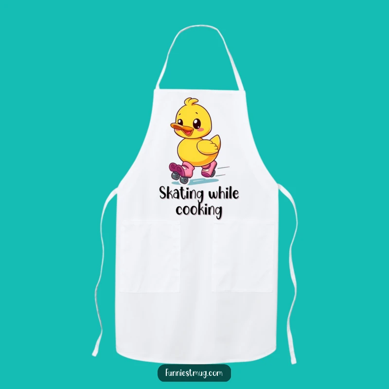 Funny Roller Skate Duck Apron: Cook with Joyful Speed and Playful Fun