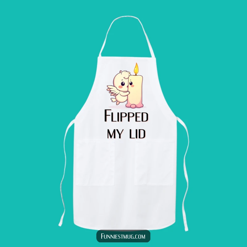 Funny Winged Candle Apron: Hilarious Kitchen Wear for a Surprising Feast!