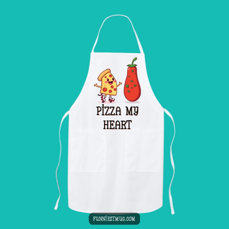 Funny Pizza Roller Skater Apron: Hilarious Kitchen Wear Gift