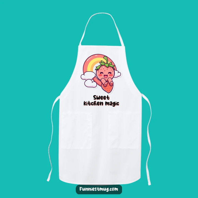 Funny Strawberry Rainbow Slide Apron - Cook with Joy & Laughter!