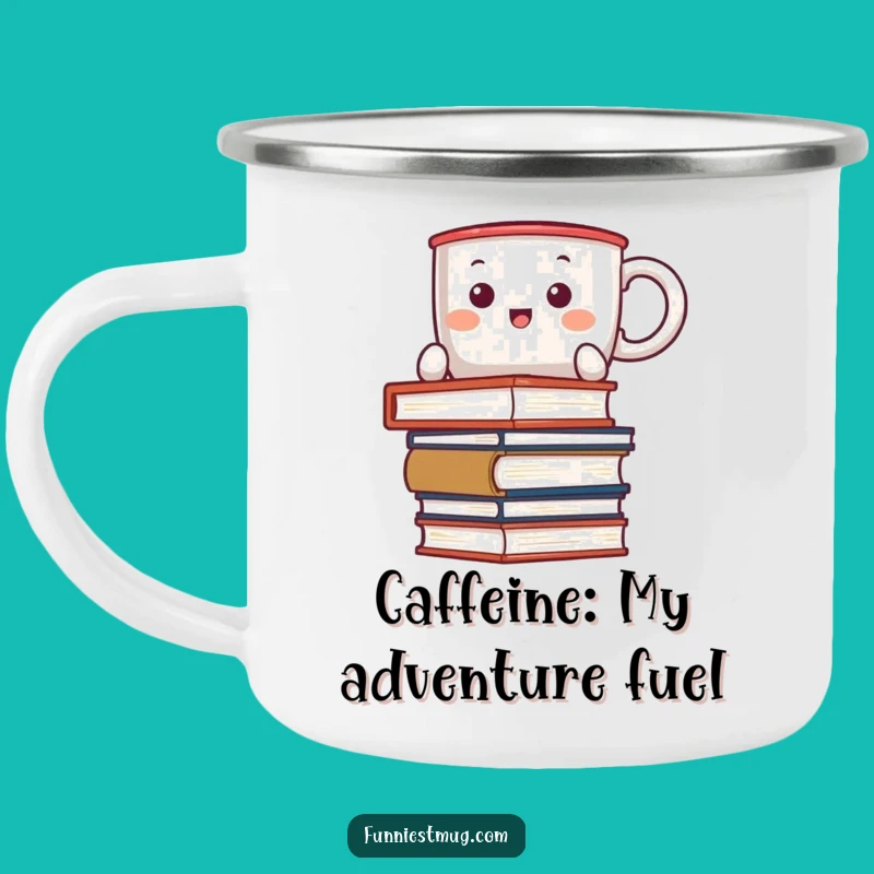 Funny Kawaii Coffee Mug Camp Mug - Adventure Book Balance Humor