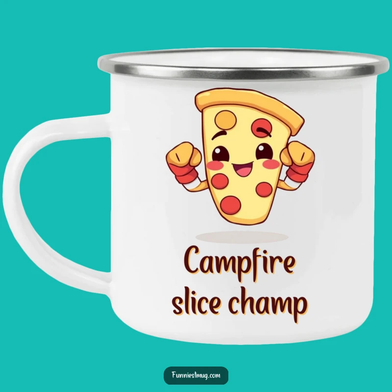 Funny Pizza Boxer Camping Mug - Durable & Strong Outdoor Mug Gift