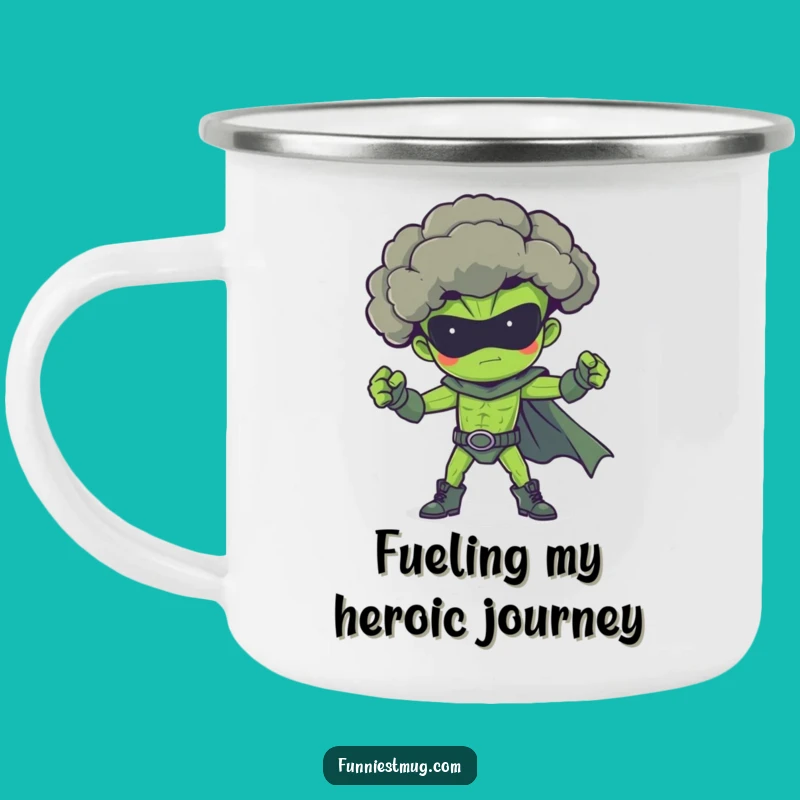 Funny Broccoli Superhero Camping Mug: Your Heroic Brew Companion Outdoors