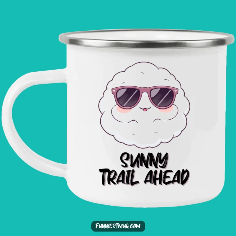 Funny Cloud Sunglasses Camping Mug: Cool Adventures with this Character