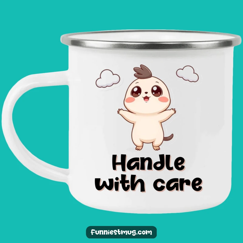 Funny Googly Eyed Creature Camping Mug: Hilarious Juggling Adventure for Outdoors