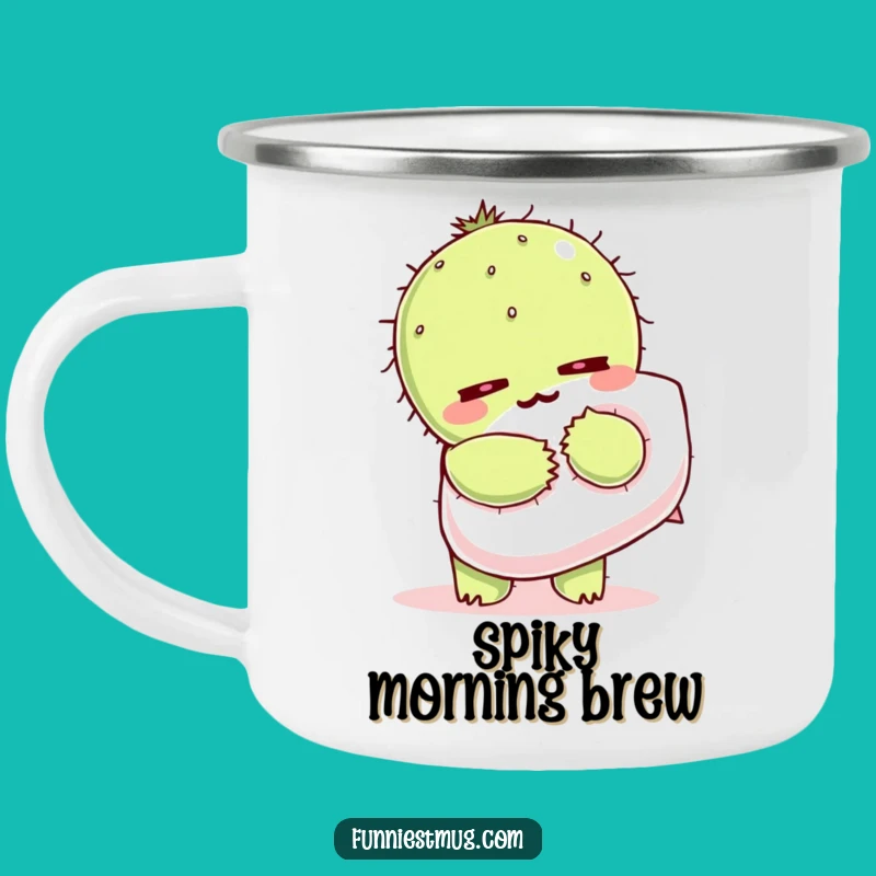 Funny Kawaii Cactus Camp Mug - Prickly Pillow Hug