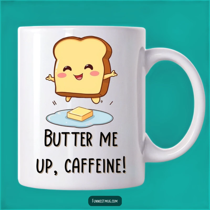 Funny Toast Jumping Butter Mug: A Hilarious Breakfast Character Gift for Coffee Lovers