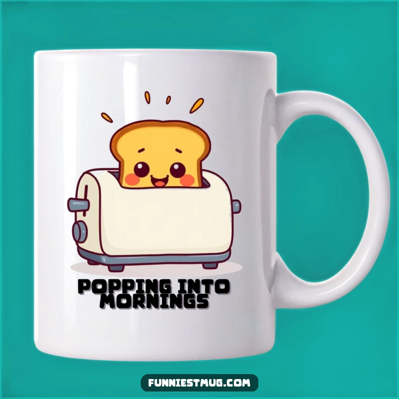 Funny Toast Surprise Mug - Smiling Pop-Up Design, Hilarious Breakfast Gift