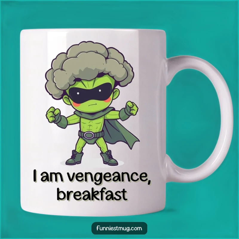 Funny Superhero Broccoli Mug: A Hilarious Veggie Gift for Super Fans