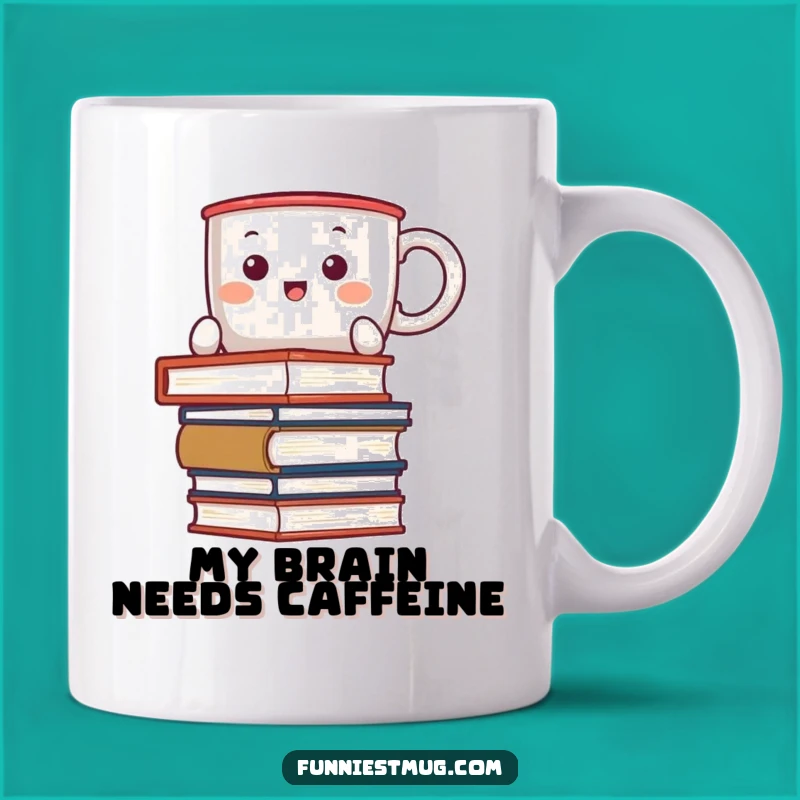 Funny Kawaii Coffee Mug Books Balance Gag Gift Mug for Book Lovers