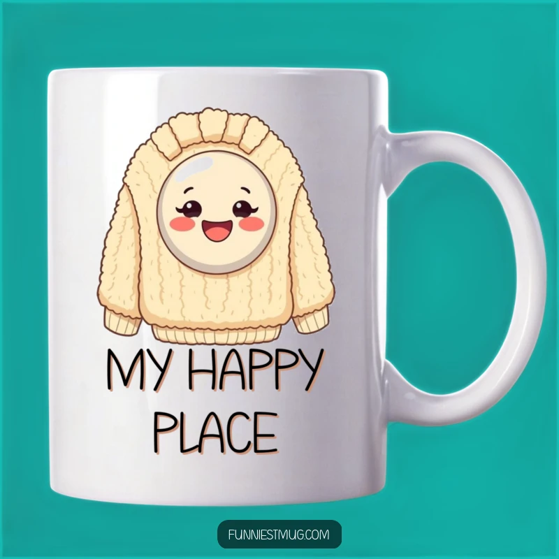 Funny Happy Button Sweater Mug: The Ultimate Cozy Humor Gift for Button Lovers