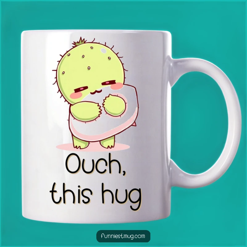 Funny Kawaii Cactus Hug Mug: Pillow Hug Pain Gift