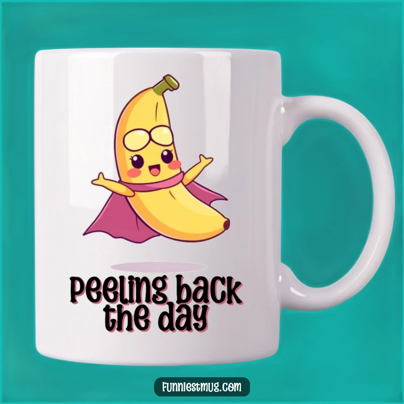 Funny Flying Banana Mug: Mischievous Cape Hero Gift