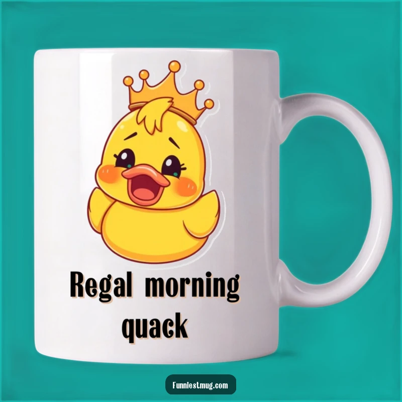 Funny Rubber Ducky Crown Mug: Shocked Joy Surprise, Hilarious Gift