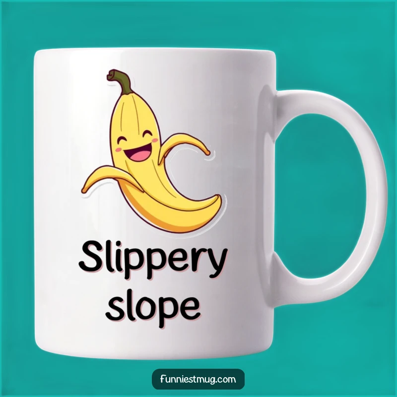 Funny Banana Peel Slip Mug: Exaggerated Flair Fail, Comedic Gift