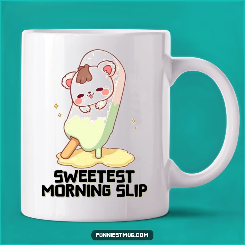 Funny Animal Chocolate Slip Mug: Hilarious Sweet Treat Mishap Gift