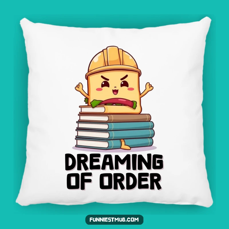 Funny Sandwich Book Balance Pillow: Comfy Hard Hat Character Funny Gift