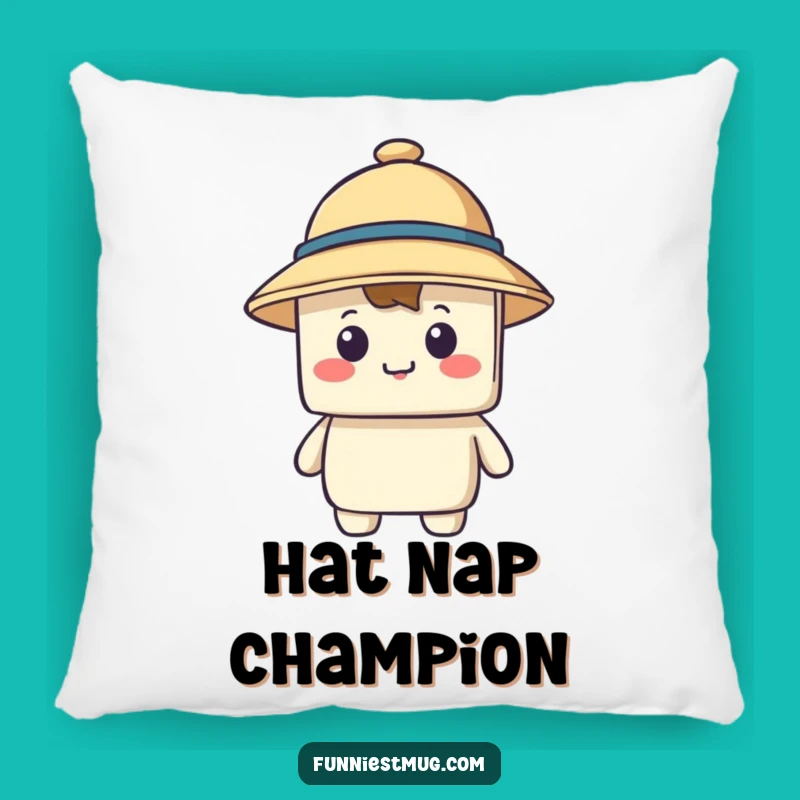 Funny Blocky Hat Pillow: Cozy & Hilarious Accent for Your Comfy Hideaway!