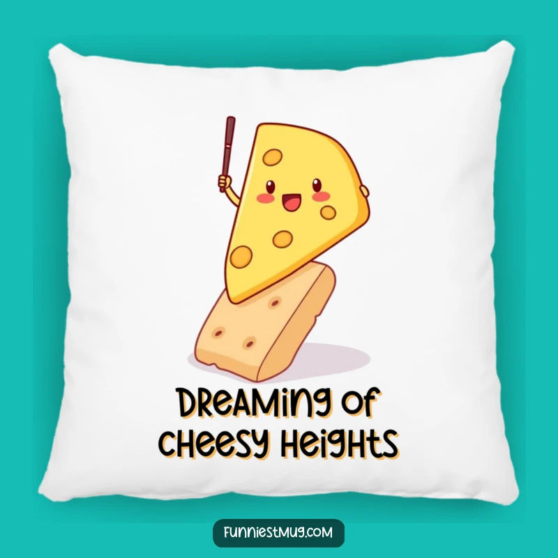 Funny Cheese Pole Vault Pillow - Comfy and Hilarious Accent for Seating