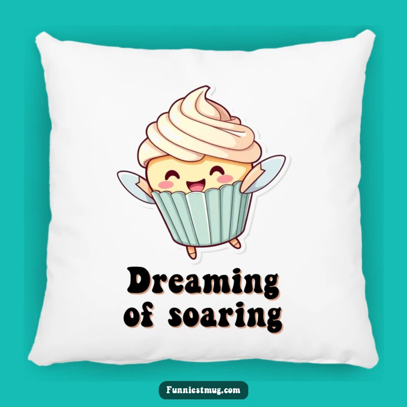 Funny Flying Cupcake Pillow: Cozy Up with Sweet and Comical Comfort