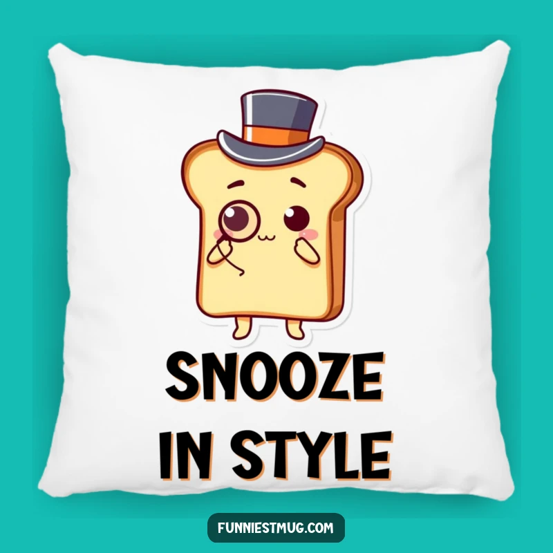 Funny Kawaii Toast Pillow - Dapper Bowing Accent