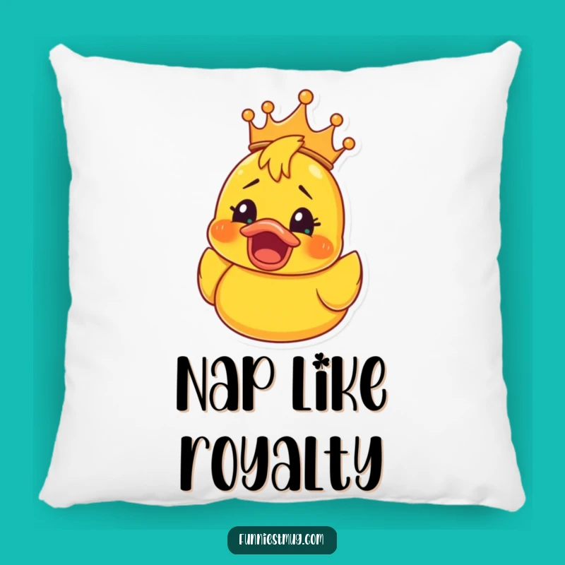 Funny Rubber Ducky Crown Pillow: Shocked Joy Cushion, Cozy Gift