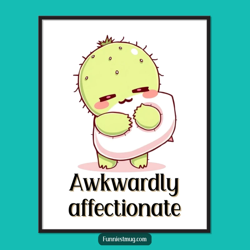 Funny Kawaii Cactus Digital Art - Printable Pillow Hug