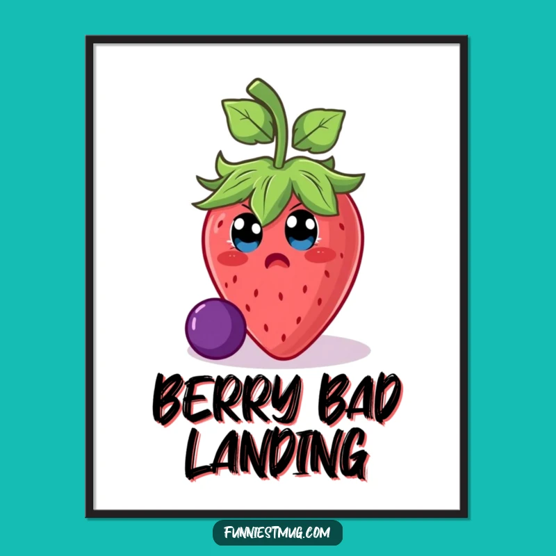 Funny Strawberry Slip Digital Art: Instant Giggles For Your Walls!