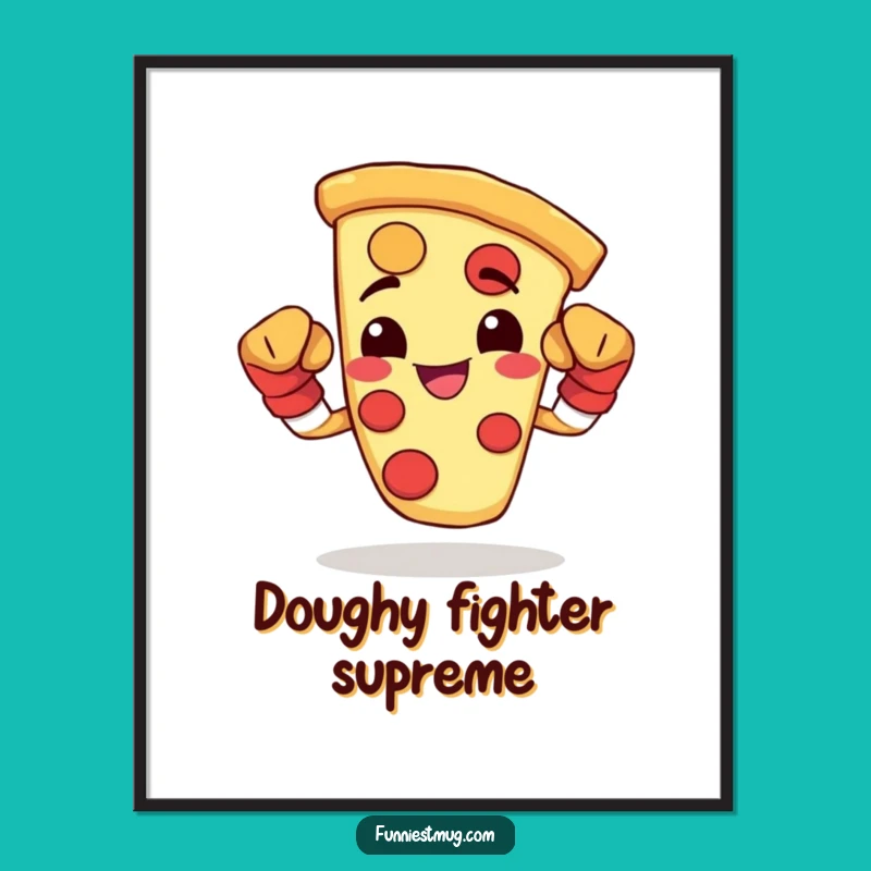 Funny Pizza Boxer Digital Print - Happy Art for Instant Motivational Decor