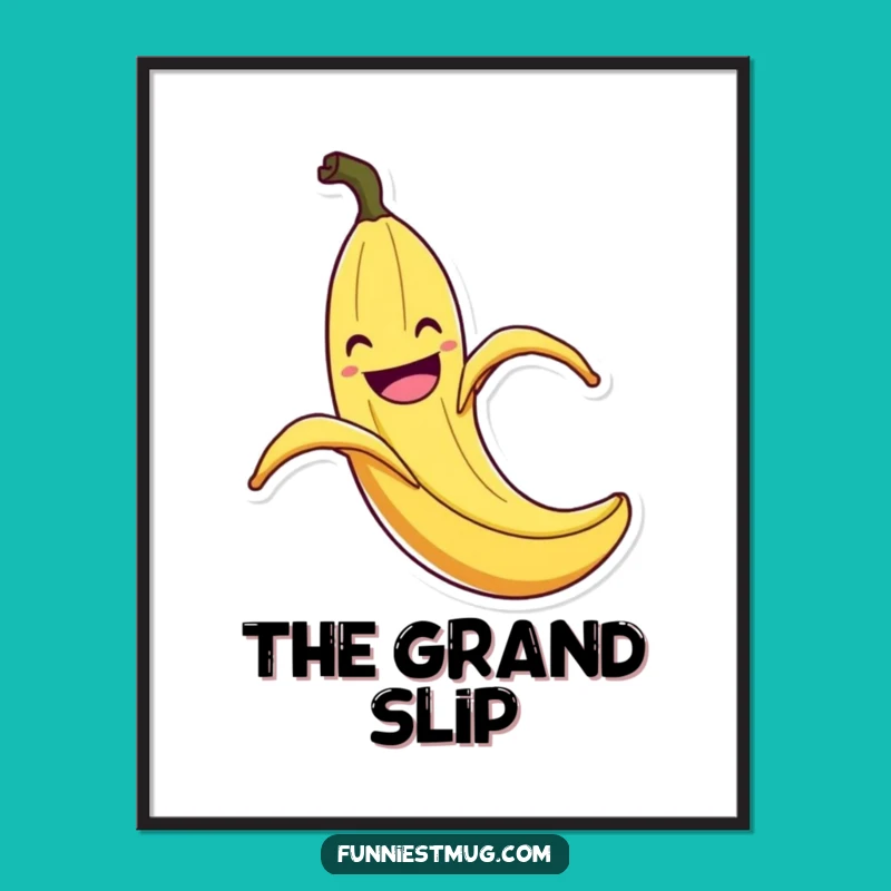 Funny Banana Peel Slip Digital Art: Exaggerated Flair Download, Instant Gift