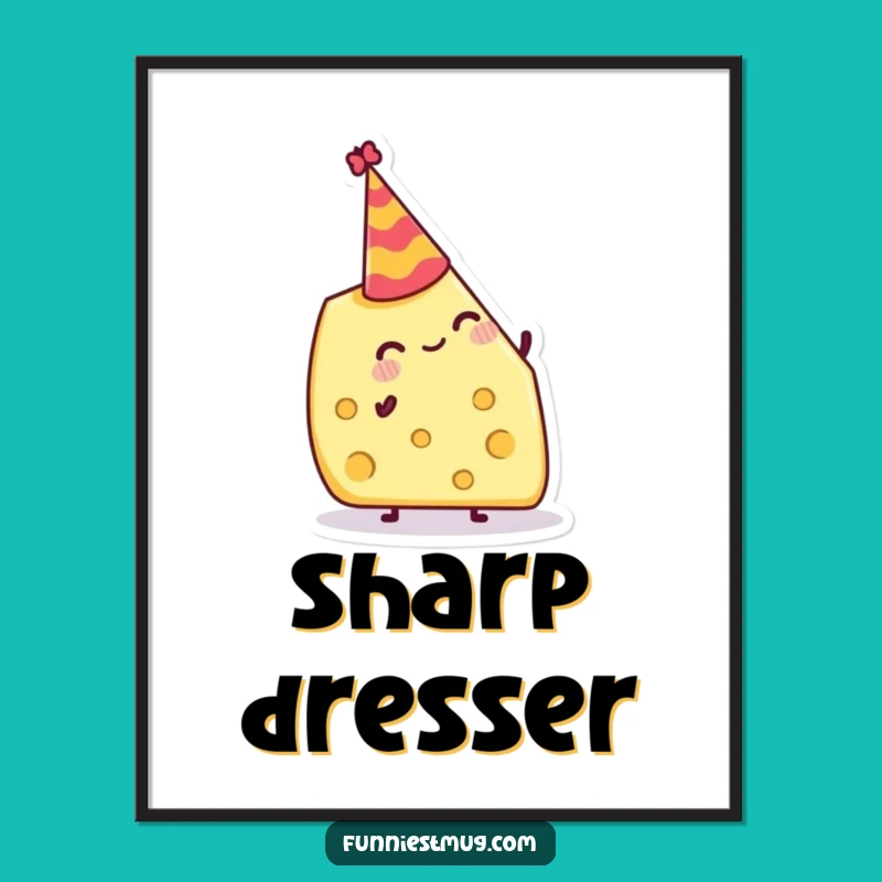 Funny Cheese Hat Digital Art: Printable Decor for Instant Cheesy Celebration