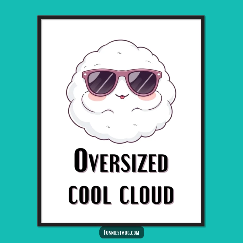 Funny Cloud Sunglasses Digital Art: Instant Cool Download