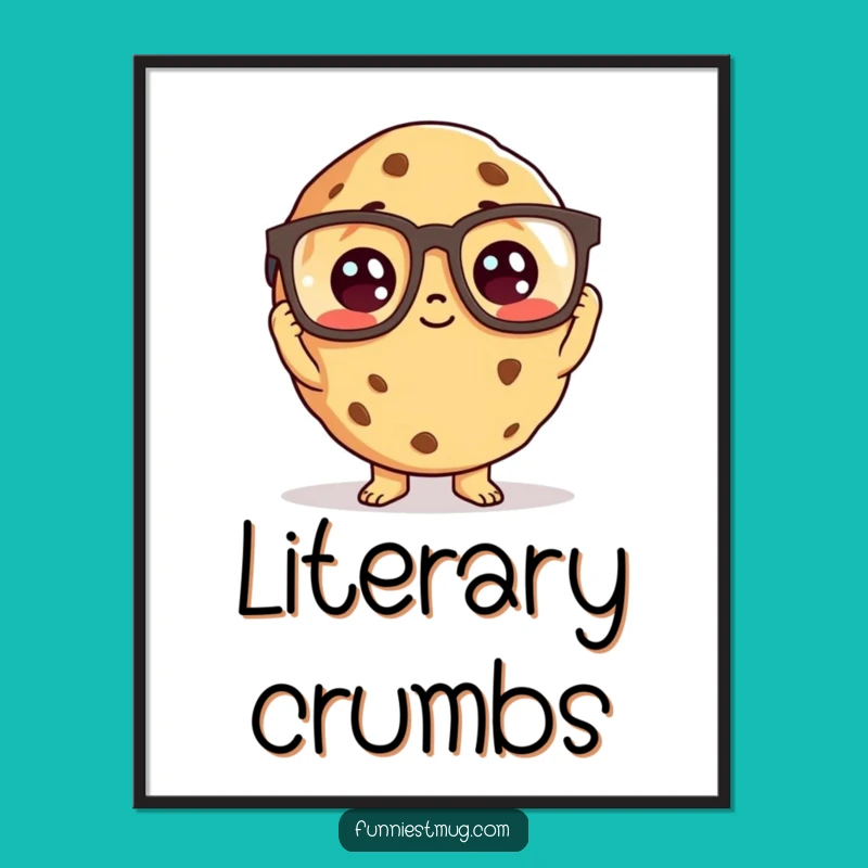 Funny Curious Cookie Digital Art: Intellectual Whimsy, Instant Funny Decor Gift