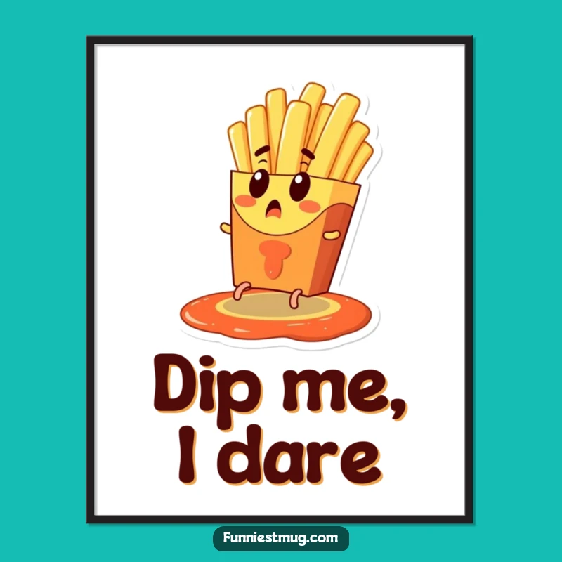 Funny French Fry Escape Digital Art - Instant Comical Decor for Walls