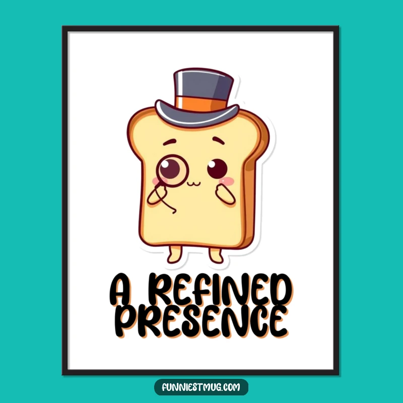 Funny Kawaii Toast Digital Art - Printable Dapper Bowing