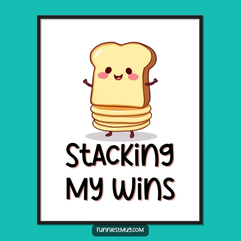 Funny Toast & Pancakes Digital Art: Instant Breakfast Humor for Your Space