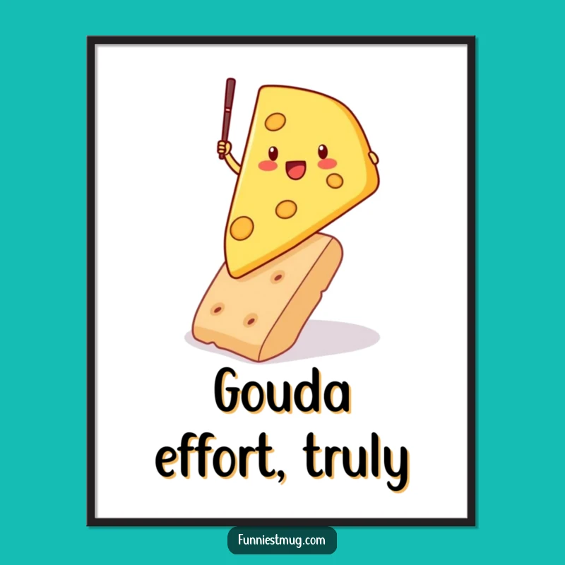 Funny Cheese Pole Vault Digital Art - Instant Witty Decor for Walls