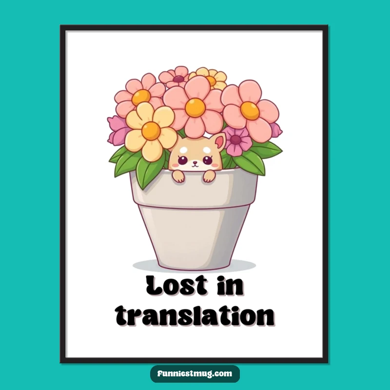 Funny Creature Teacup Digital Art: Instant Whimsy for Your Walls