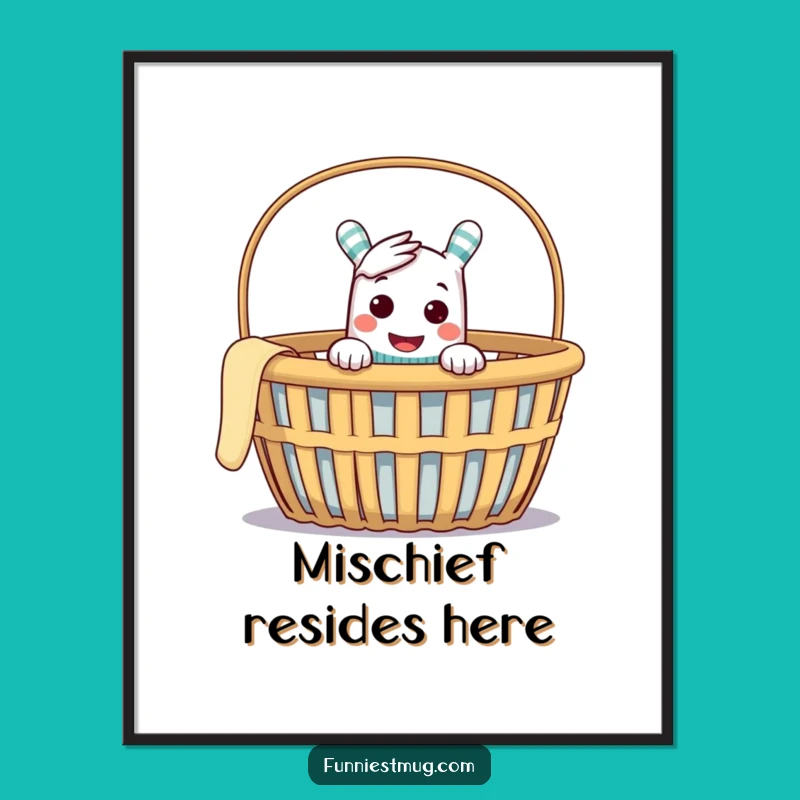 Funny Sock Puppet Digital Art - Mischievous Laundry Basket Download