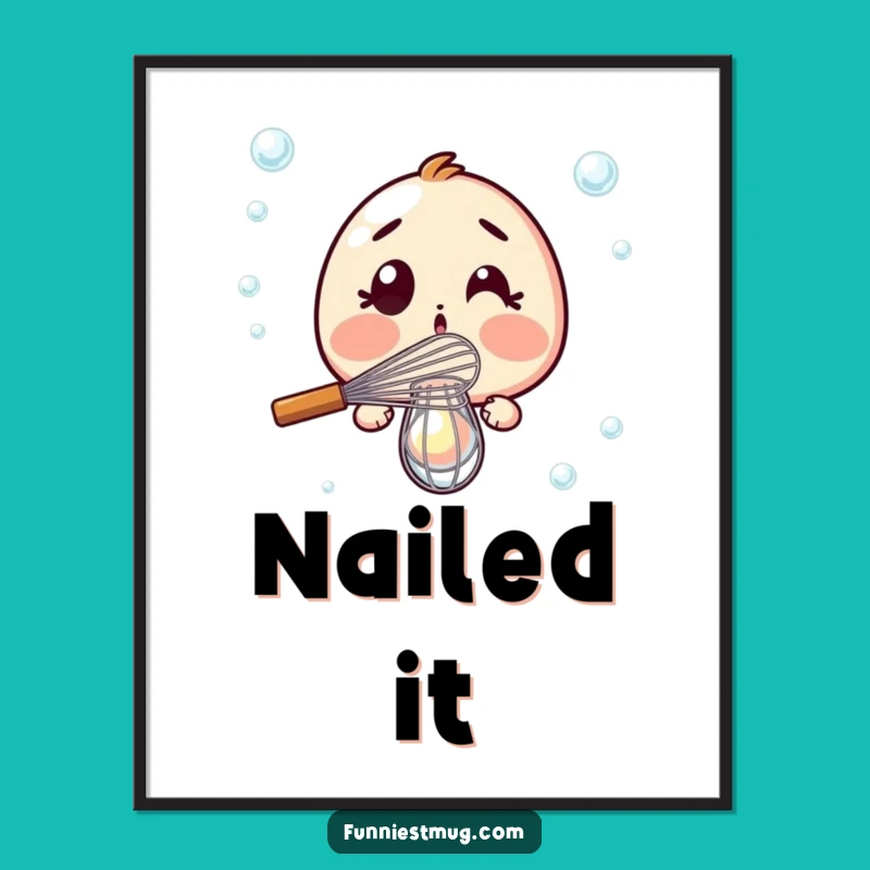 Funny Whisk Fail Digital Art: Hilarious Printable Kitchen Decor
