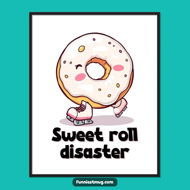 Funny Donut Hole Fall Digital Art: Sweet Skater Comedy Printable Gift