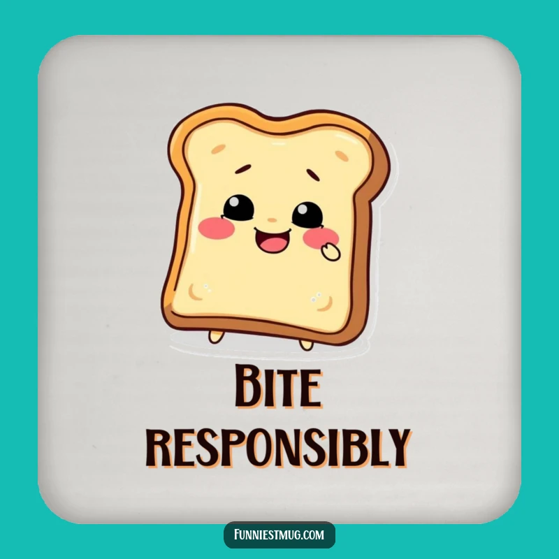 Funny Toast Bite Drink Coaster: Protect Surfaces With A Laugh!