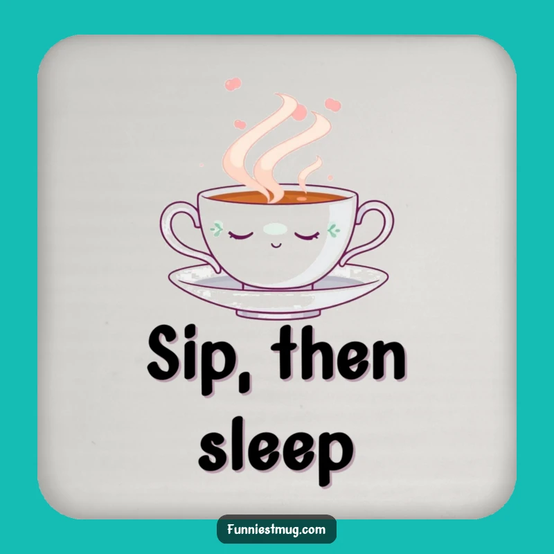 Funny Napping Teacup Coaster: Steam Dream Decor, Chic Gift