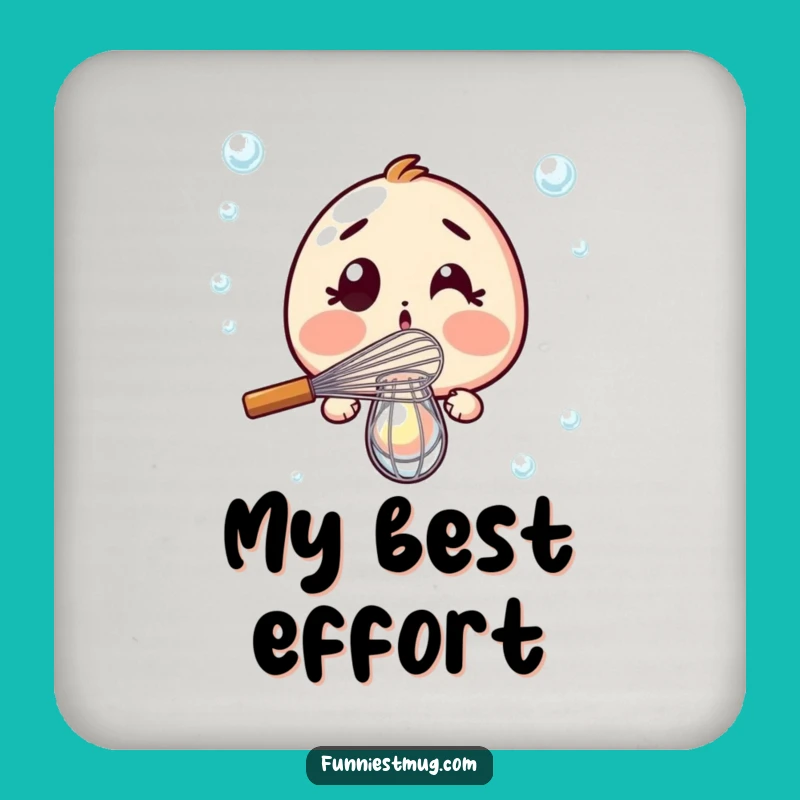 Funny Whisk Fail Drink Coaster: Protect Surfaces with Hilarious Kitchen Charm