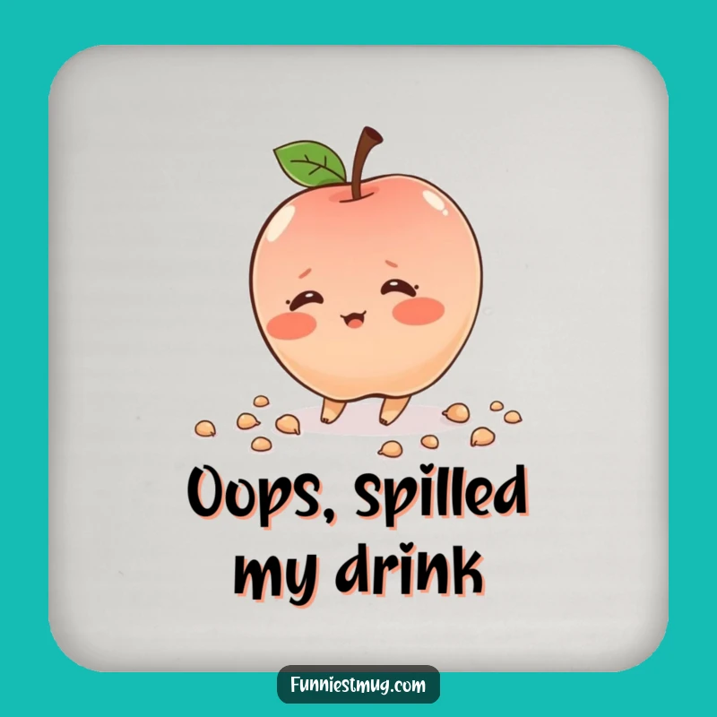 Funny Tripping Apple Coaster: Sip with Sweet Clumsiness