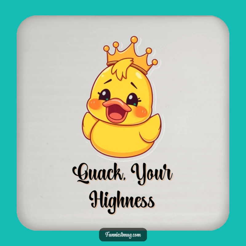 Funny Rubber Ducky Crown Coaster: Shocked Joy Decor, Chic Gift