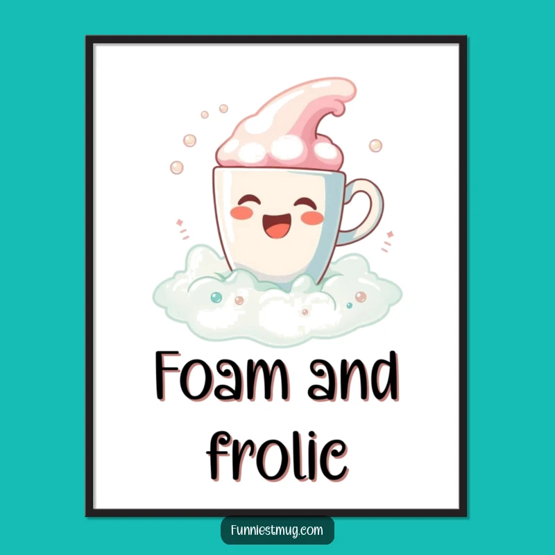 Funny Coffee Bath Spill Poster: Hilarious Wall Art Gift